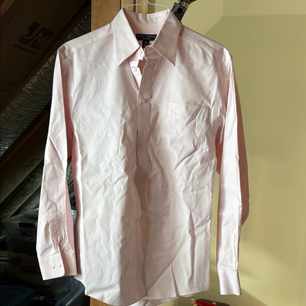 Classic Men’s Dress Shirt with Pointed Collar Size 15 1/2